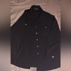 Women black button up jacket
